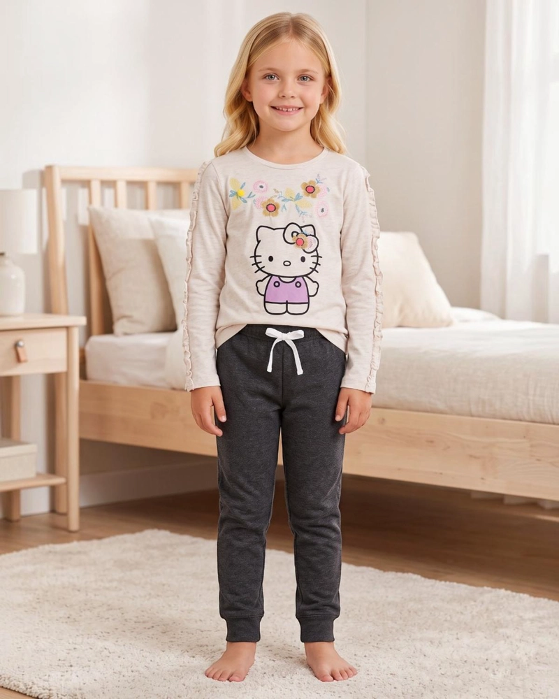 PIJAMA NIÑA HELLO KITTY BEIGE - 1