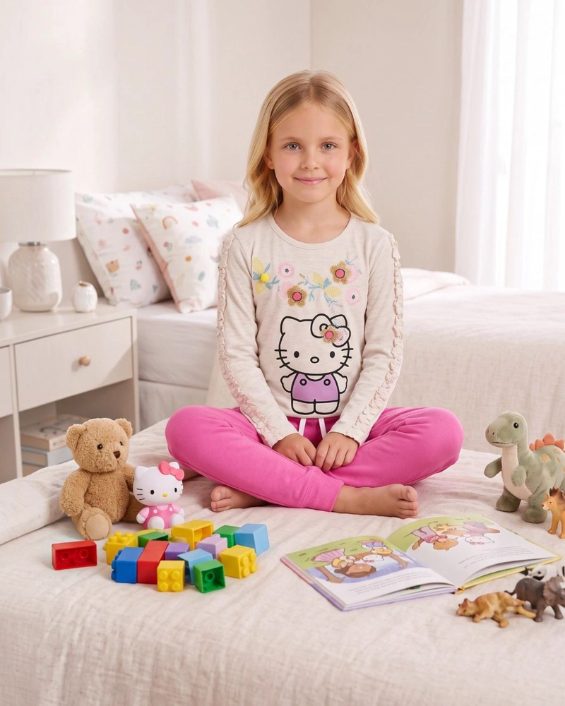 PIJAMA NIÑA HELLO KITTY BEIGE - 2