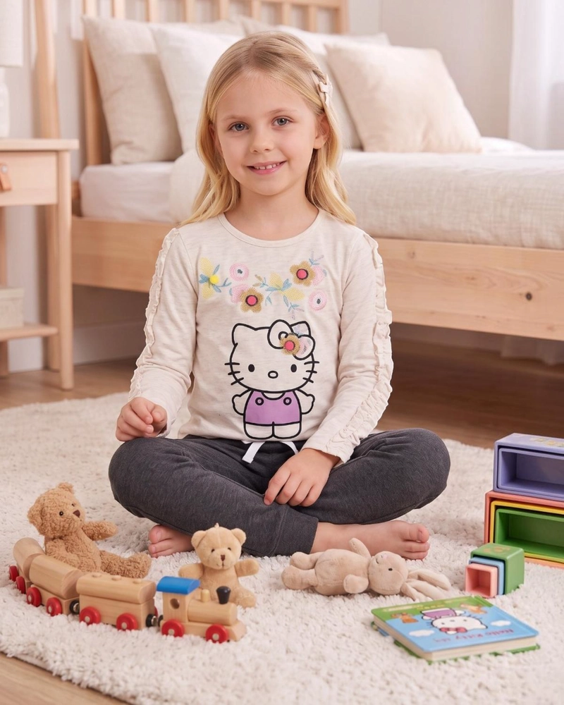 PIJAMA NIÑA HELLO KITTY BEIGE - 2