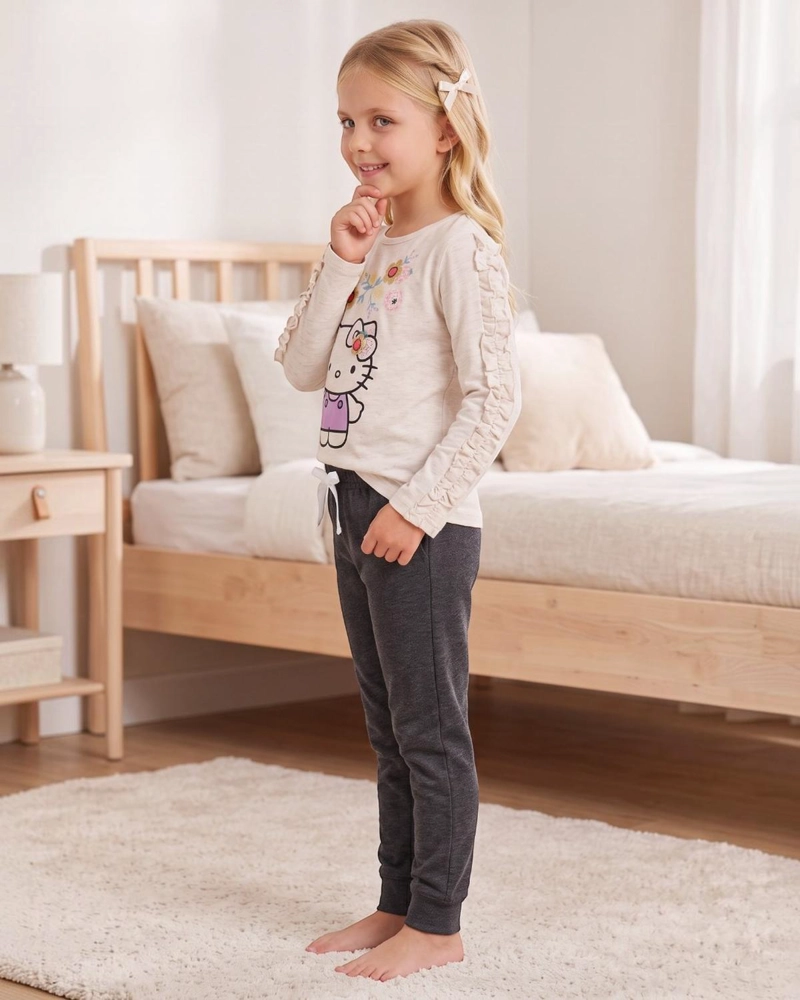 PIJAMA NIÑA HELLO KITTY BEIGE - 3