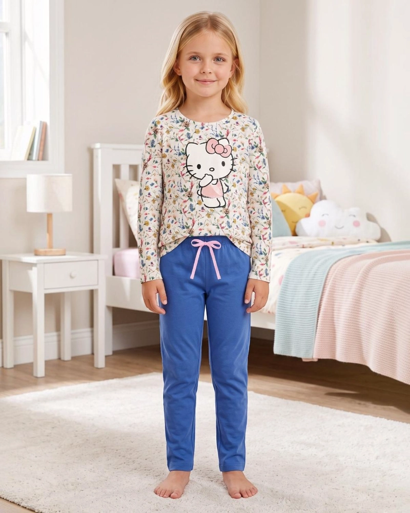 PIJAMA NIÑA HELLO KITTY FLORES - 1