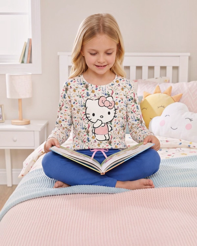 PIJAMA NIÑA HELLO KITTY FLORES - 2