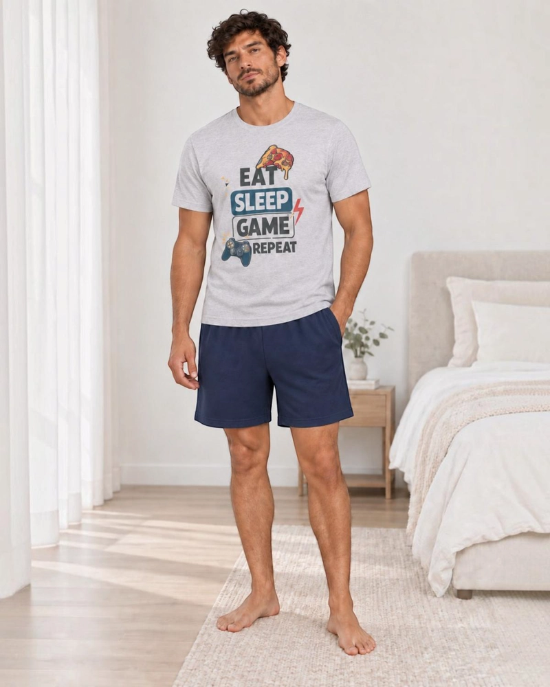 PIJAMA HOMBRE ESTAMPADO EAT SLEEP GAME - 1