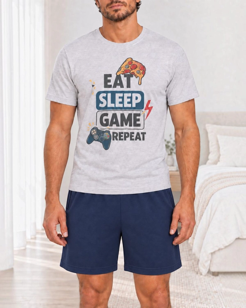 PIJAMA HOMBRE ESTAMPADO EAT SLEEP GAME - 2