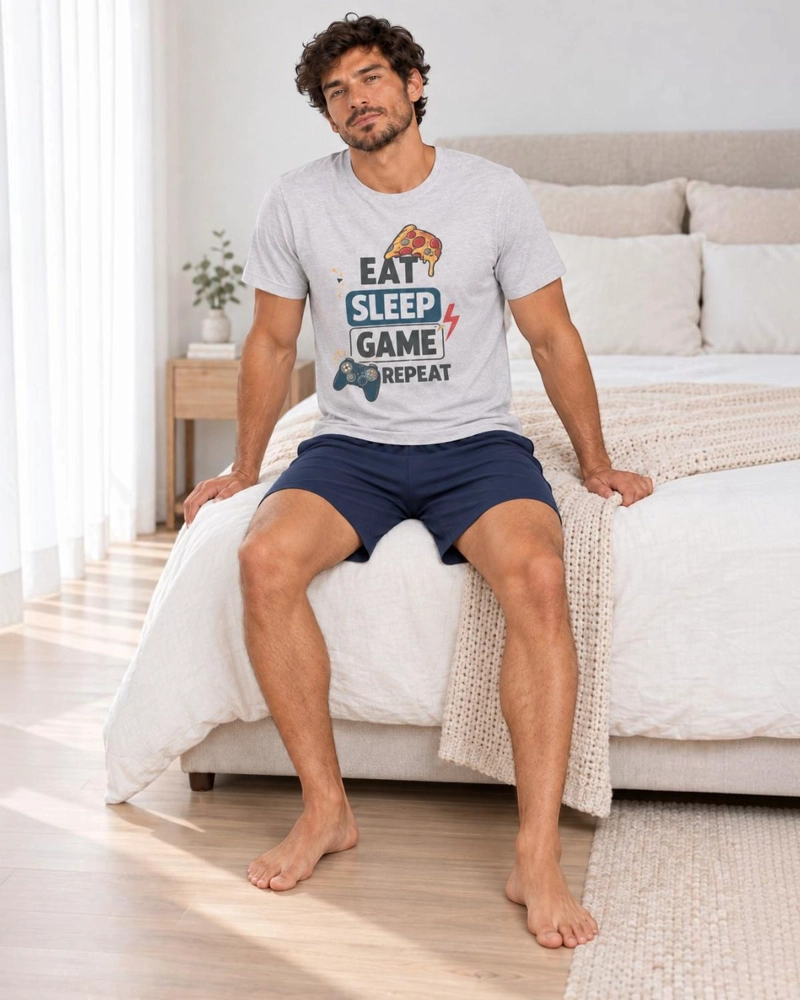 PIJAMA HOMBRE ESTAMPADO EAT SLEEP GAME - 4