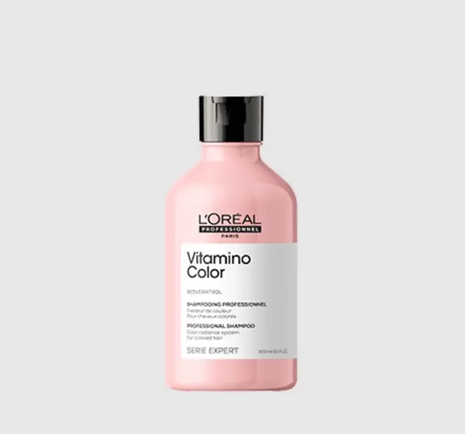 PACK L'OREAL CUIDADO DEL COLOR VITAMINO SHAMPOO 300ML + MASCARA 250ML - 2
