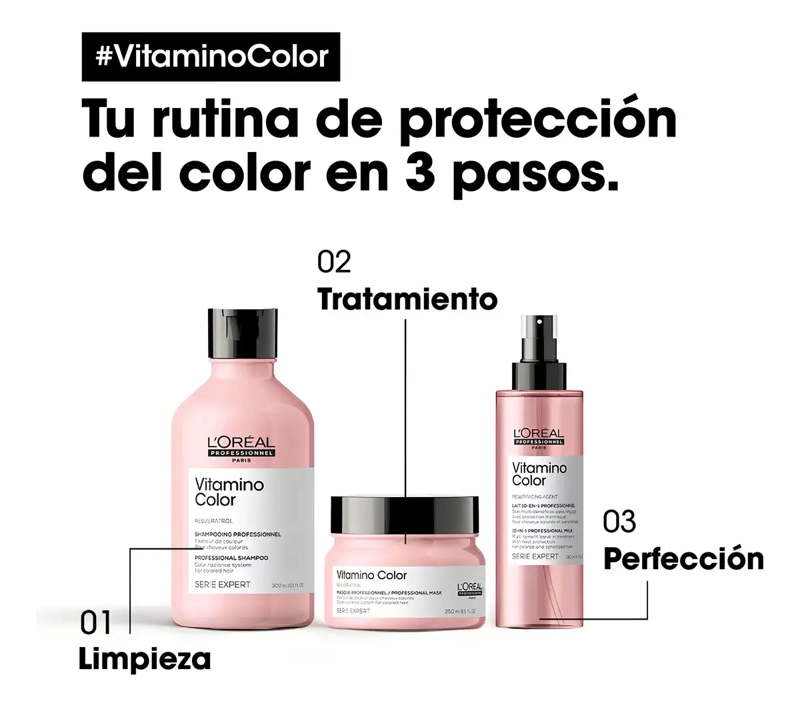 SHAMPOO VITAMINO COLOR PROTECCION CABELLO CON COLOR LOREAL PROFESSIONNEL 300ML - 5