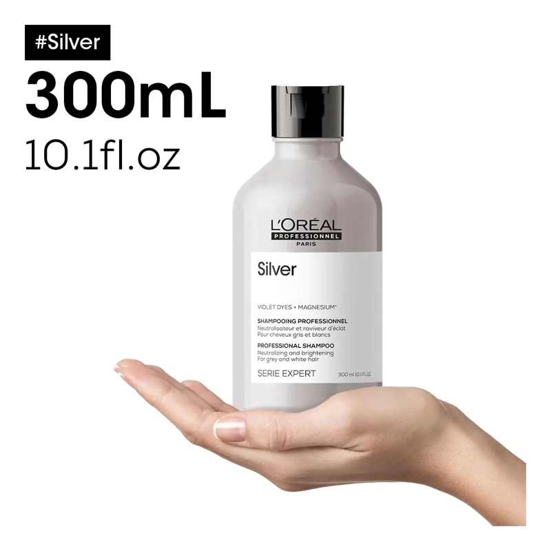 SHAMPOO SILVER CUIDADO DEL CABELLO BLANCO LOREAL PROFESSIONNEL 300ML - 2