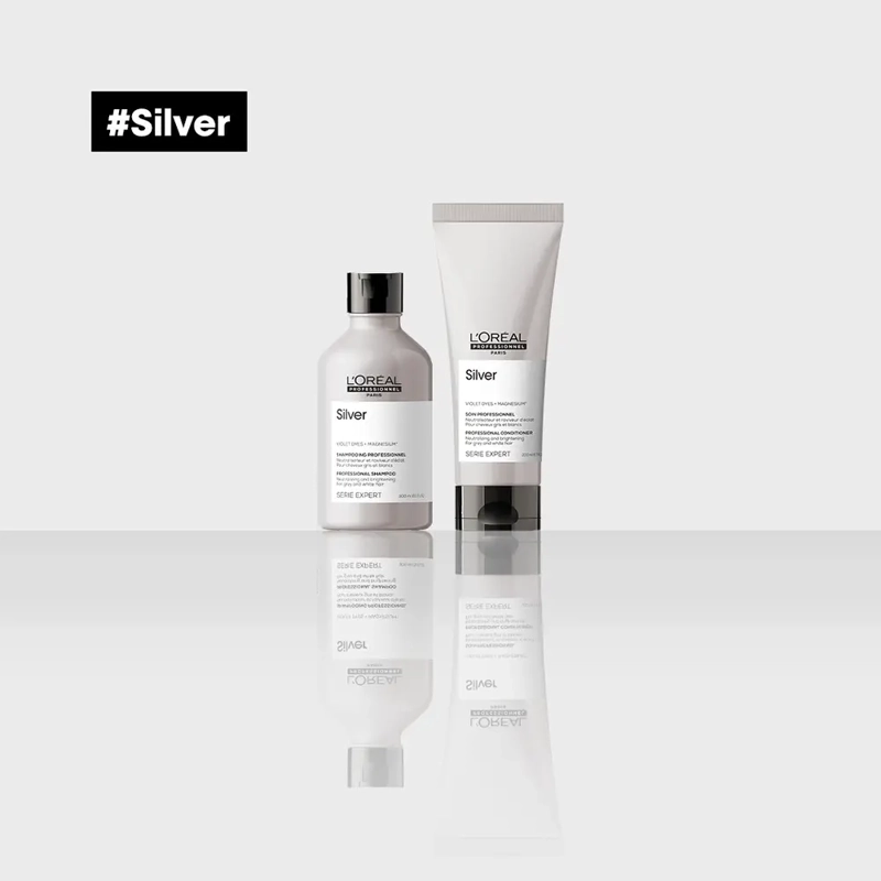 SHAMPOO SILVER CUIDADO DEL CABELLO BLANCO LOREAL PROFESSIONNEL 300ML - 4
