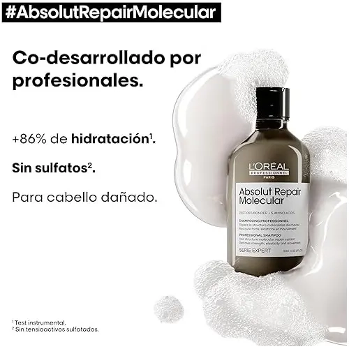 SHAMPOO REPARACION MOLECULAR ABSOLUT REPAIR MOLECULAR 300ML L'ORE AL PROFESSIONNEL - 2