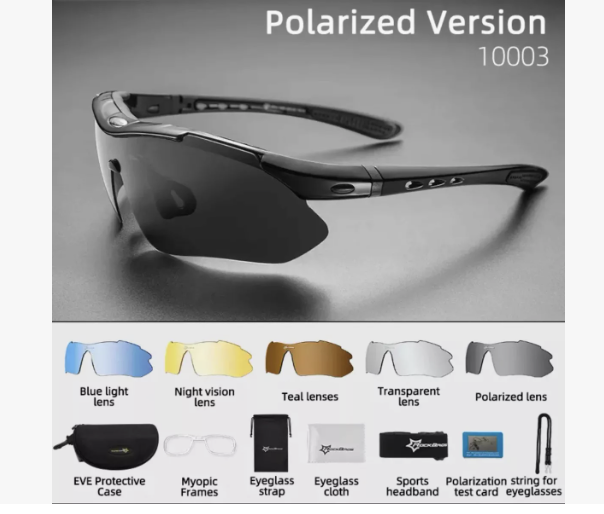 LENTES ROCKBROS POLARIZADO CICLISMO 5 MICAS - 2