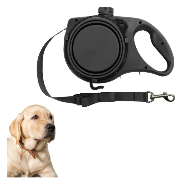 CORREA PARA PERRO 3 EN 1 CON ALMACENAMIENTO DE AGUA MAS TAZÓN PLEGABLE Y DISPENSAD - 1