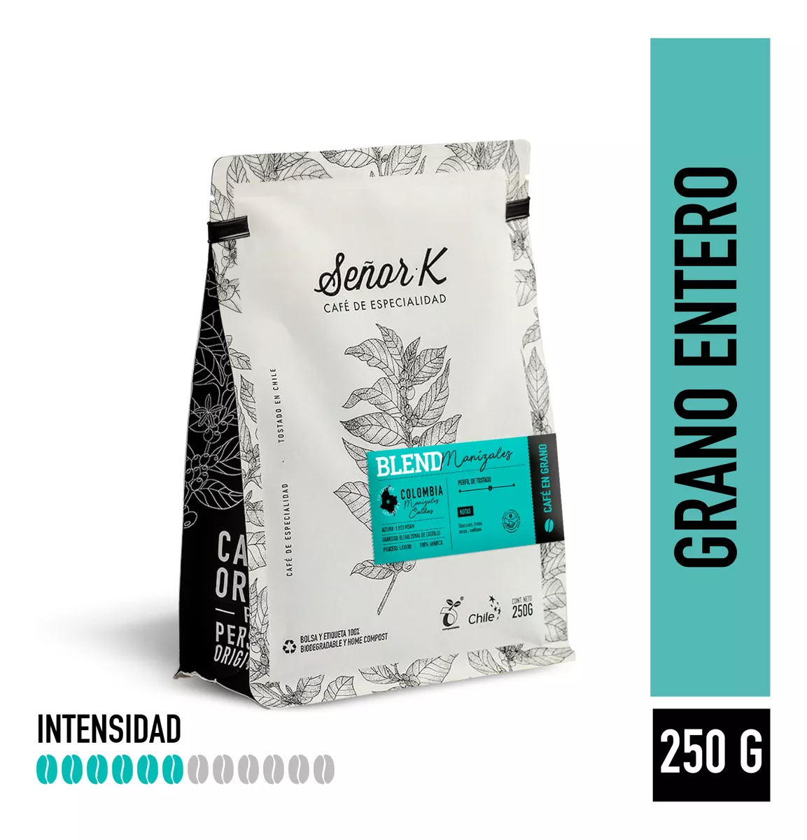 CAFÉ GRANO ENTERO SEÑOR K COLOMBIA MANIZALES 250G - 1