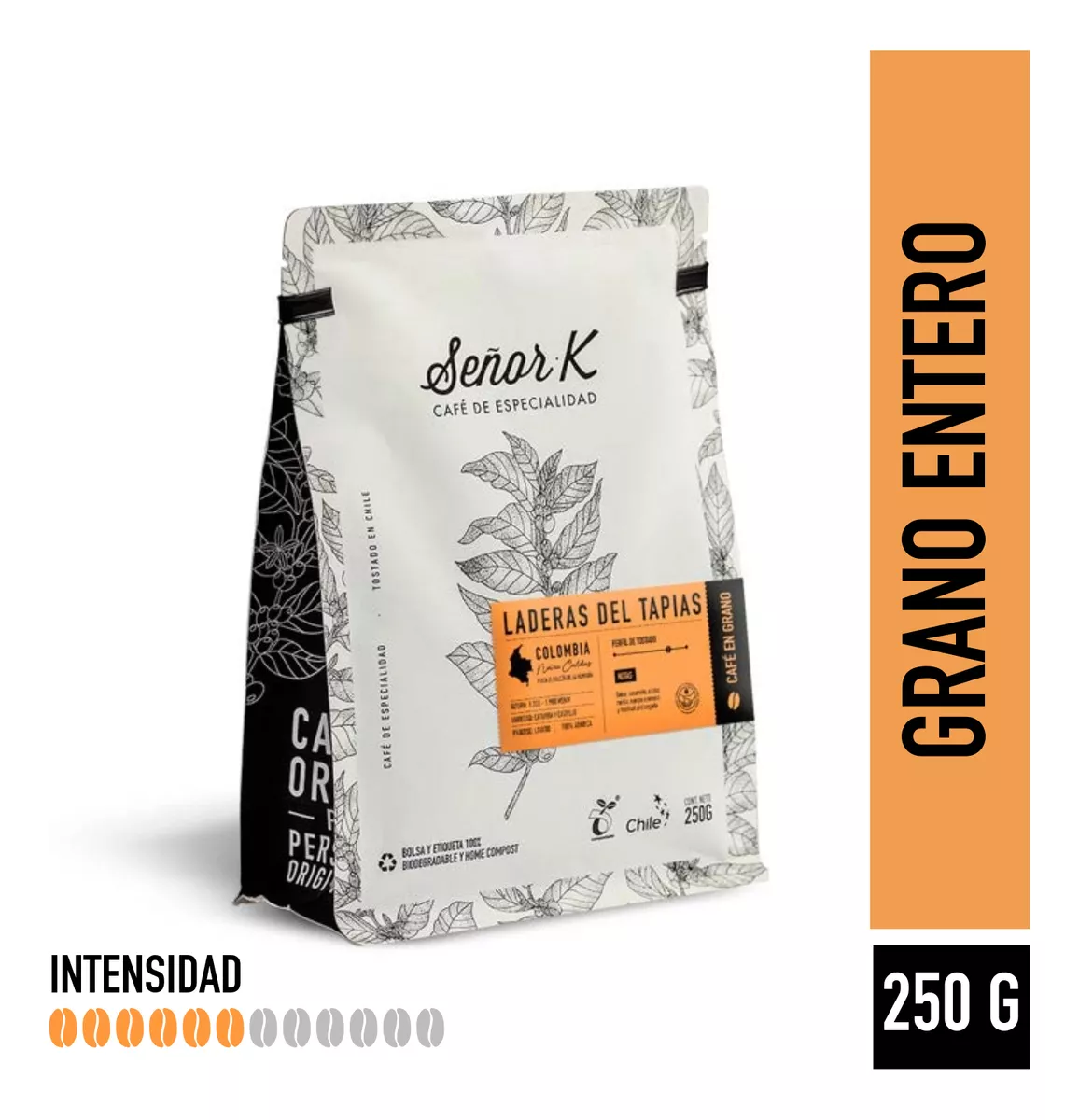 CAFÉ GRANO ENTERO SEÑOR K COLOMBIA LADERAS DEL TAPIAS 250G - 1