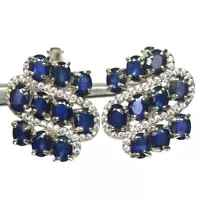 AROS DE PLATA 925 CON SAFIROS NATURALES - 1