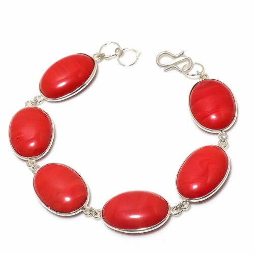 PULSERA DE PLATA 925 CON CORAL ROJO ITALIANO - 1