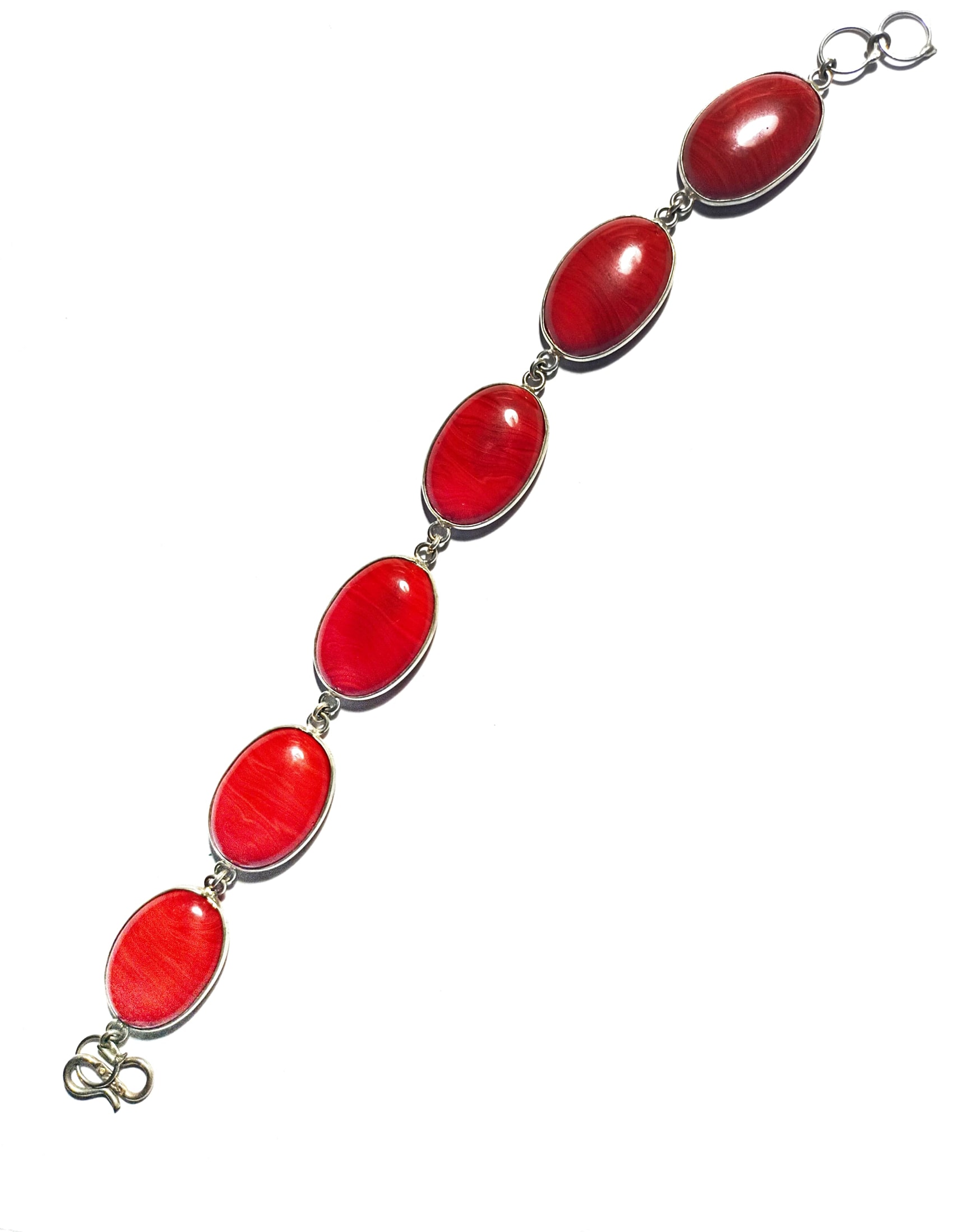 PULSERA DE PLATA 925 CON CORAL ROJO ITALIANO - 2