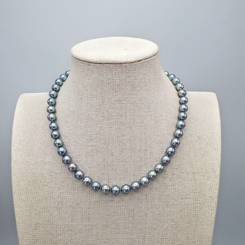 COLLAR  DE PERLAS AKOYA GRIS PLATEADA JAPONESA - 3