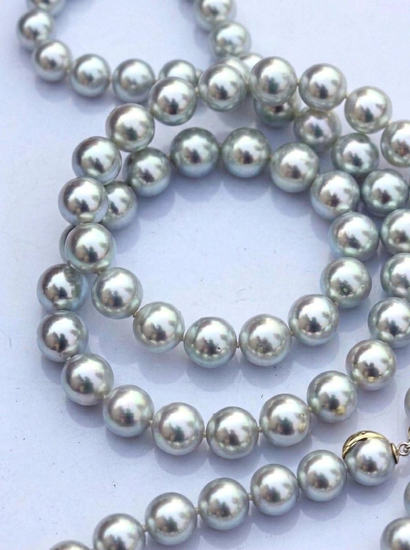 COLLAR  DE PERLAS AKOYA GRIS PLATEADA JAPONESA - 5