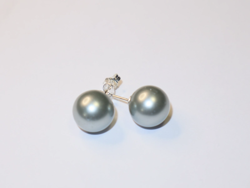 AROS DE PLATA CON PERLA MALLORCA 12  MM - 1