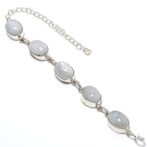 PULSERA DE PIEDRA LUNA GENUINA ENGARZADO EN PLATA 925 - 1
