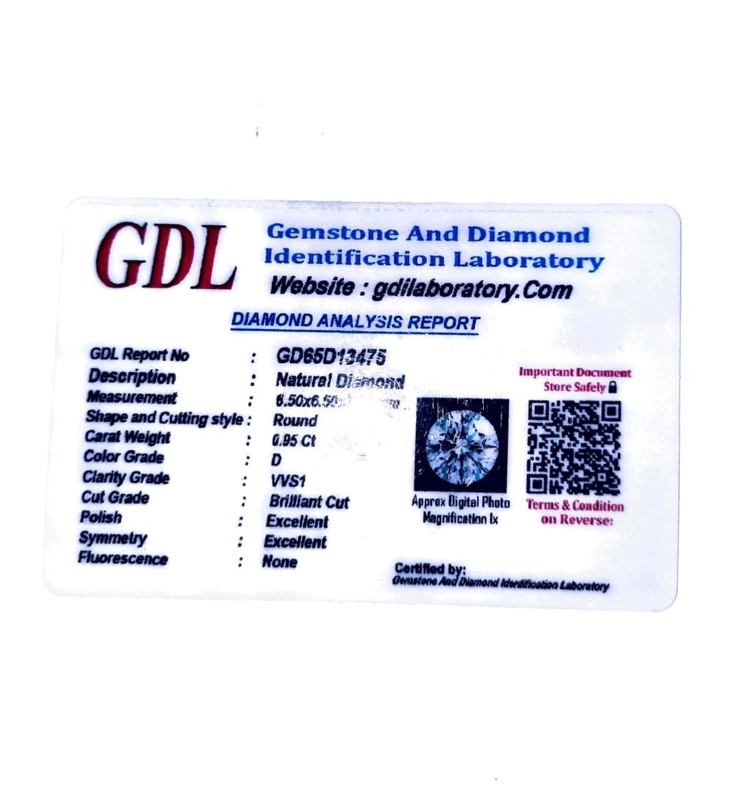 DIAMANTE MOISSANITA BLANCO 6,5 MM 0.95 VVS1 - 2