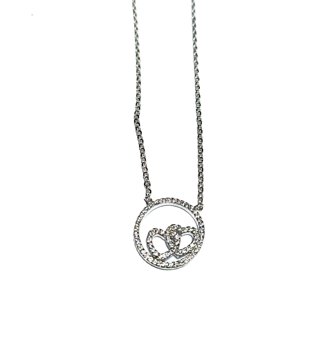 COLGANTE DE PLATA FORMA CORAZON CON CIRCONES - 1