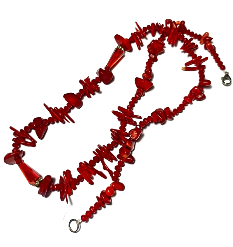 COLLAR DE CORAL ROJO ARTESANAL 45 CM - 1