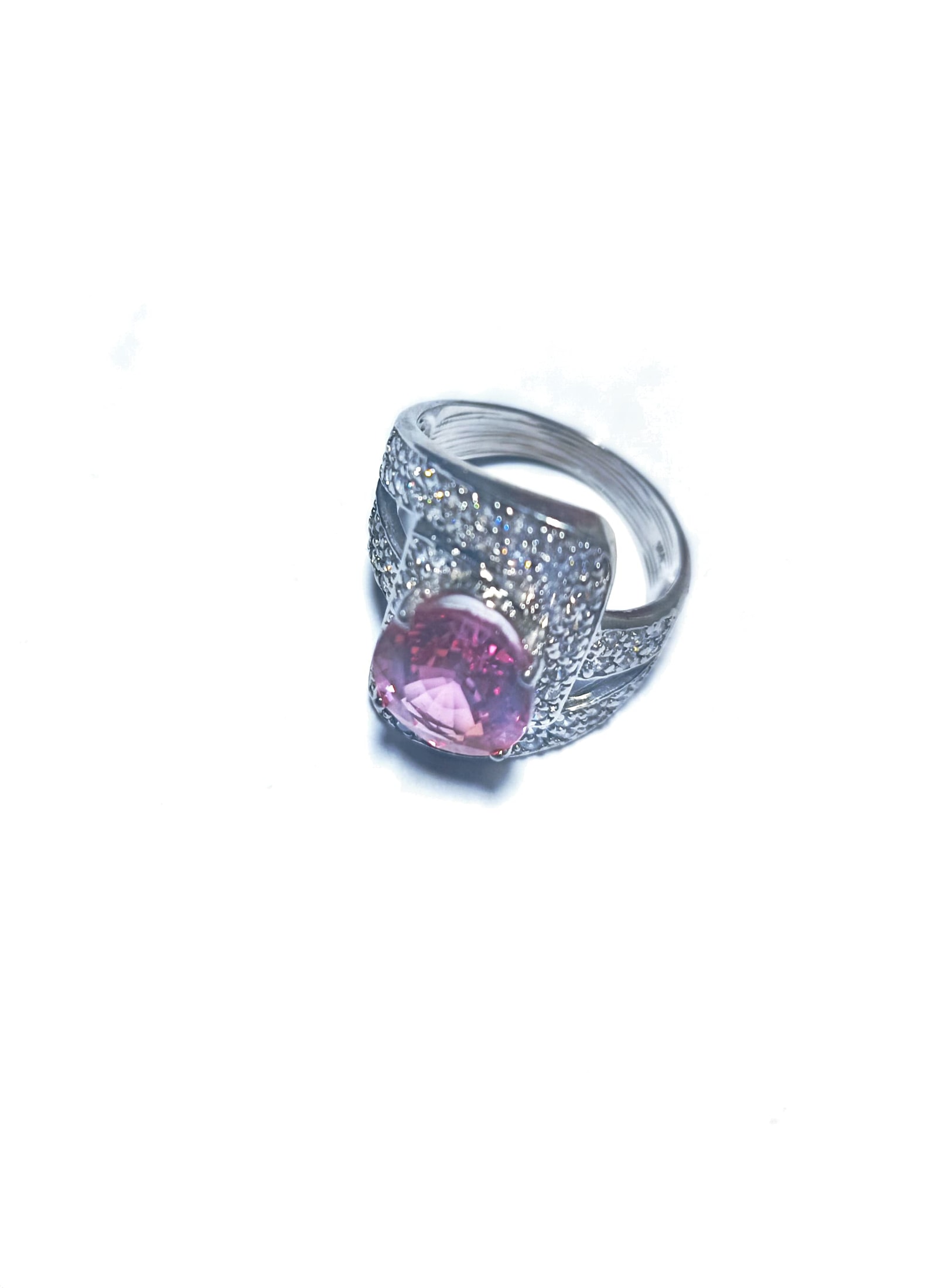 ANILLO DE PLATA 925 CON TOPACIO ROSADO  N. 16 - 1