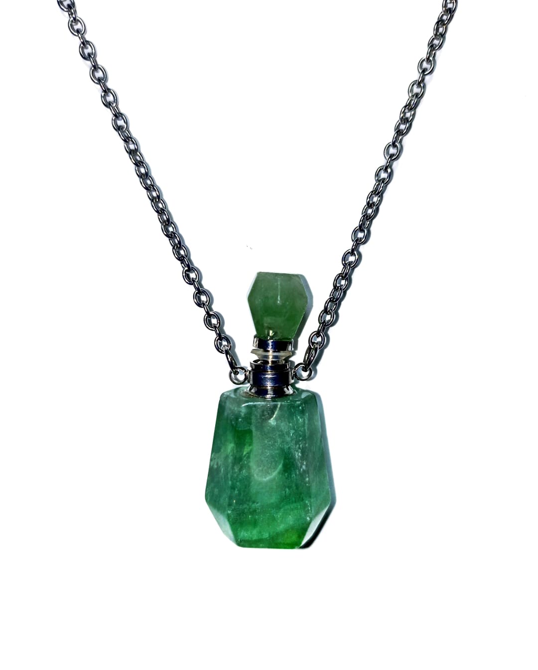 PIEDRA DE FLUORITA NATURAL HECHA BOTELLITA DE PERFUME - 1