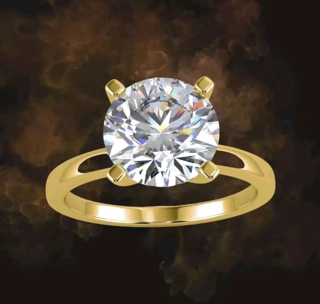 ANILLO SOLITARIO DE ORO 18 K Y DIAMANTE DE 107 PUNTOS - 1