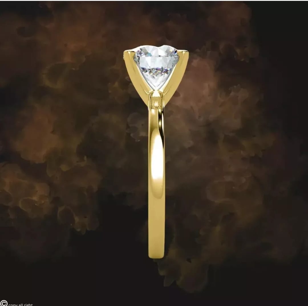 ANILLO SOLITARIO DE ORO 18 K Y DIAMANTE DE 107 PUNTOS - 2