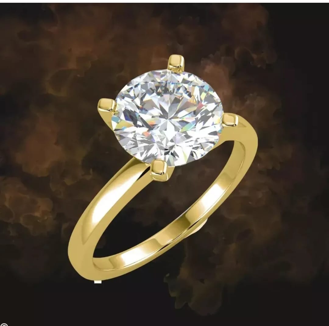 ANILLO SOLITARIO DE ORO 18 K Y DIAMANTE DE 107 PUNTOS - 3