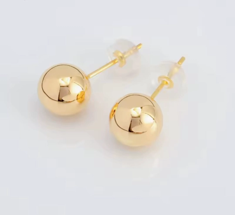AROS DE BOLITAS ORO 18 K 5 MM - 2