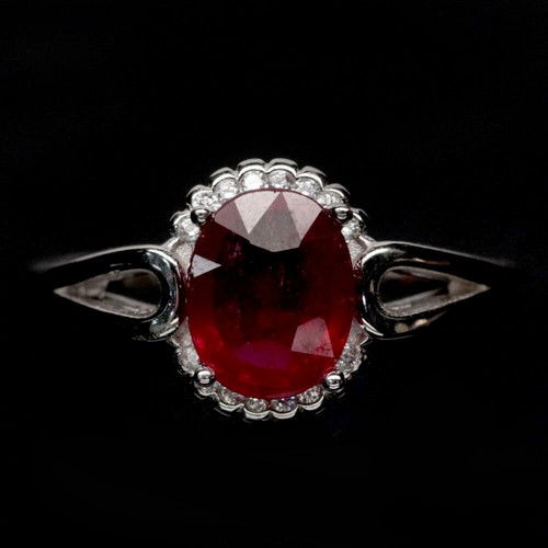 ANILLO DE PLATA FINA CON RUBY NATURAL - 1