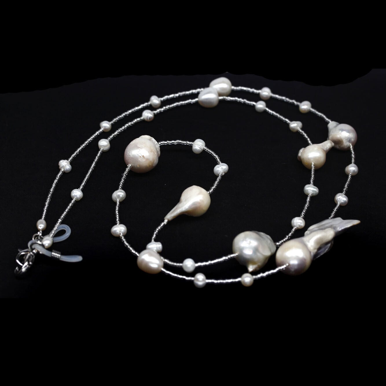 COLLAR DE PLATA CON PERLAS BARROCO LARGO 87,5 CM - 2