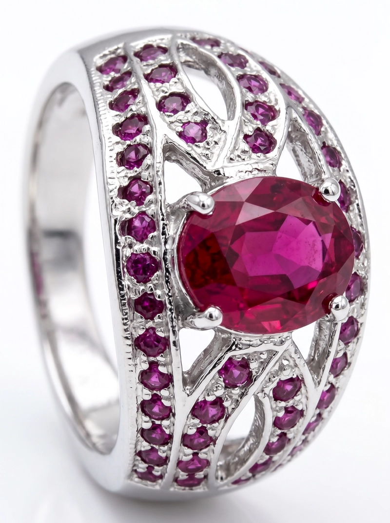 ANILLO DE PLATA RODINADA CON PIEDRAS DE COLORES - 1