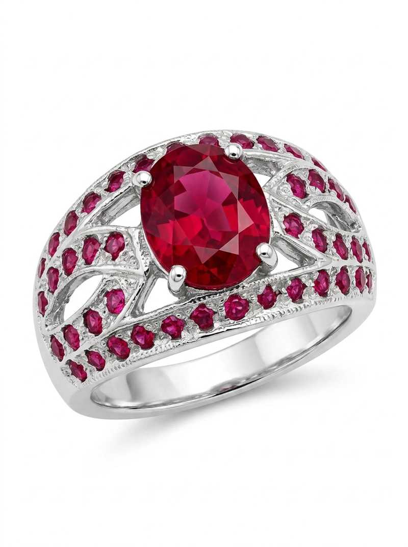 ANILLO DE PLATA RODINADA CON PIEDRAS DE COLORES - 2