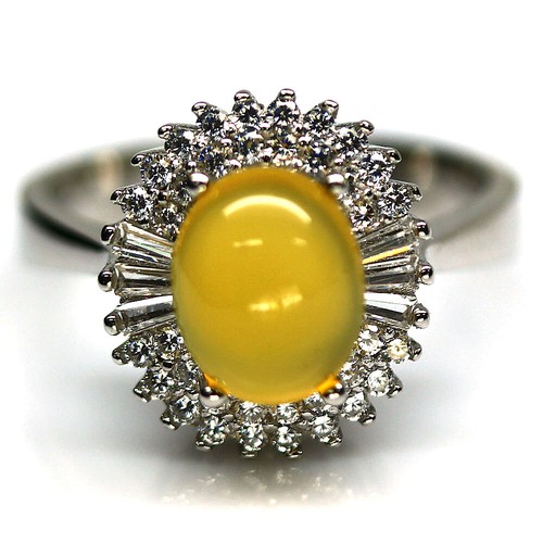 HERMOSO ANILLO DE PLATA 925 RODINADO CON OPALO NATURAL Y CIRCONES - 1