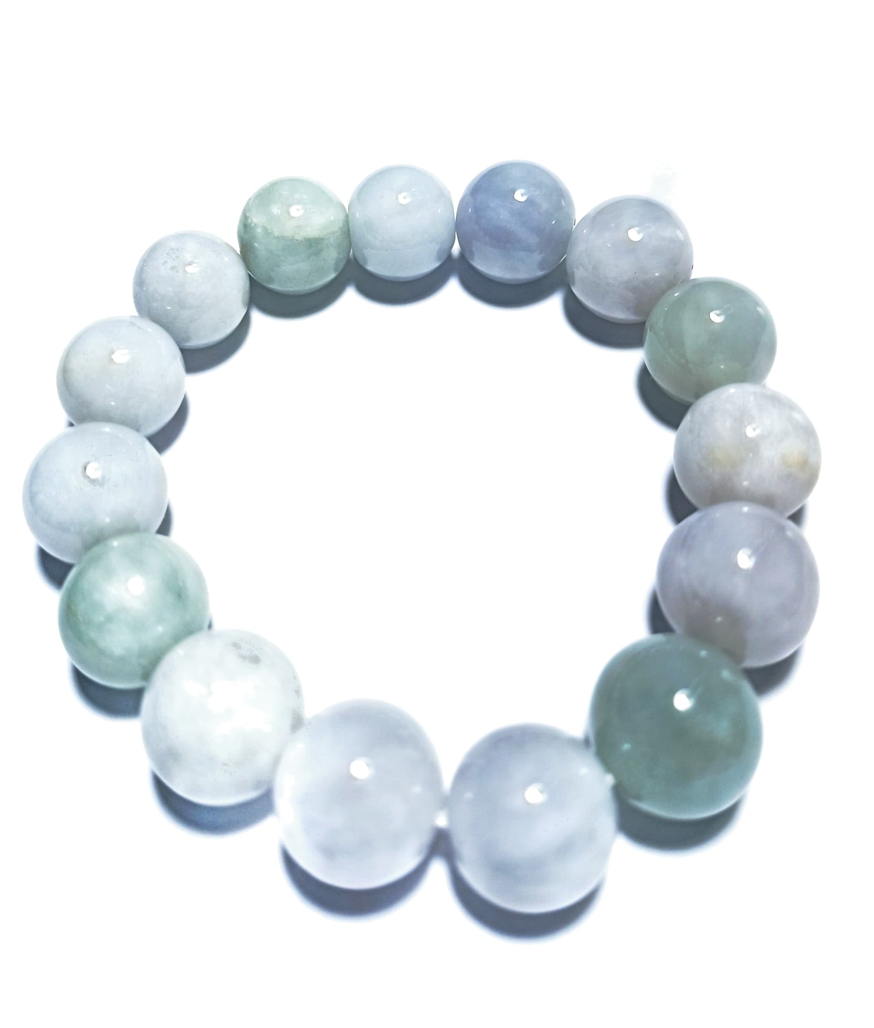 BRAZALETE DE  JADE  NATURAL   12 MM CUENCAS - 1