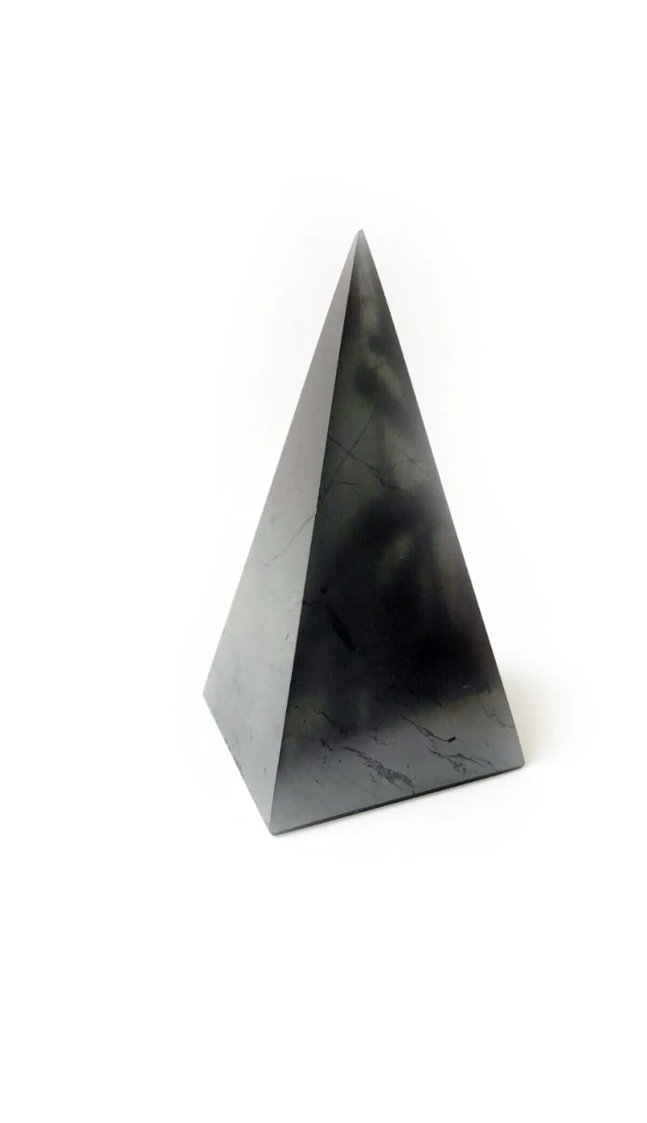 PIRAMIDE DE SHUNGITA NATURAL ORIGEN KARELIA RUSIA 10 CM DE ALTO - 1