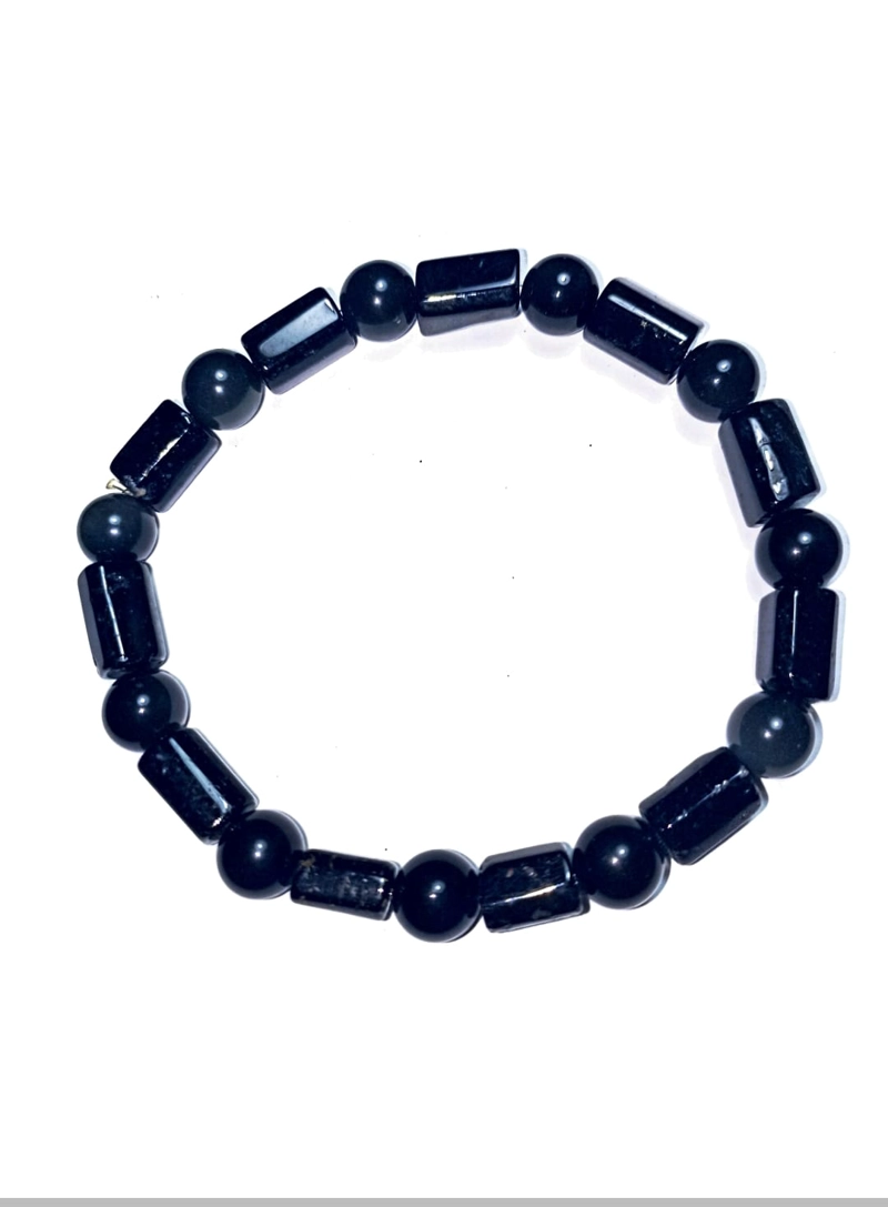 PULSERA UNISEX DE TURMALINA EN COLOR NEGRO PROTECCION ENERGETICA - 1