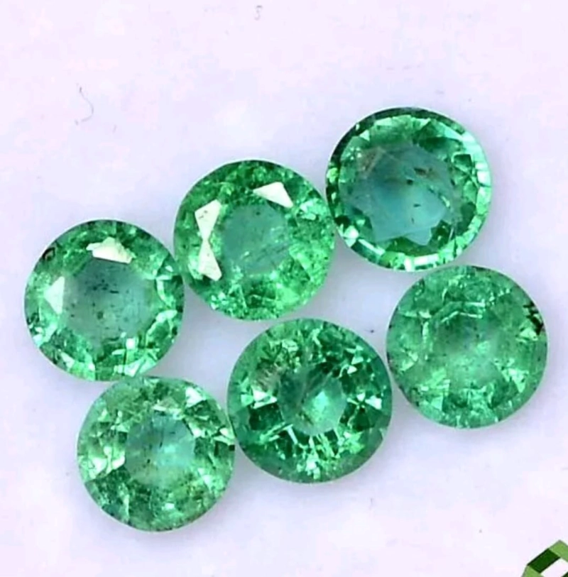 ESMERALDAS NATURALES  100 %  DE 3,5 MM CADA UNA 6 UNIDADES - 1