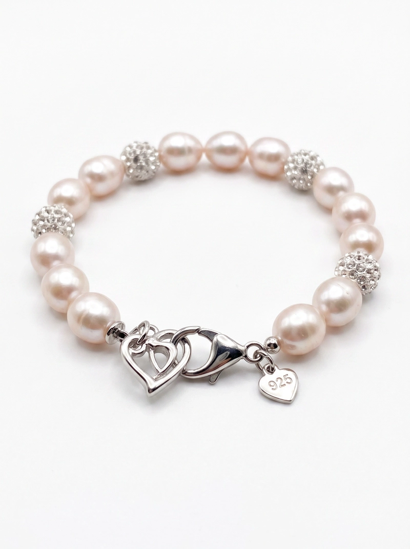PULSERA DE PLATA CON PERLAS CULTIVADAS Y CIRCONES - 1