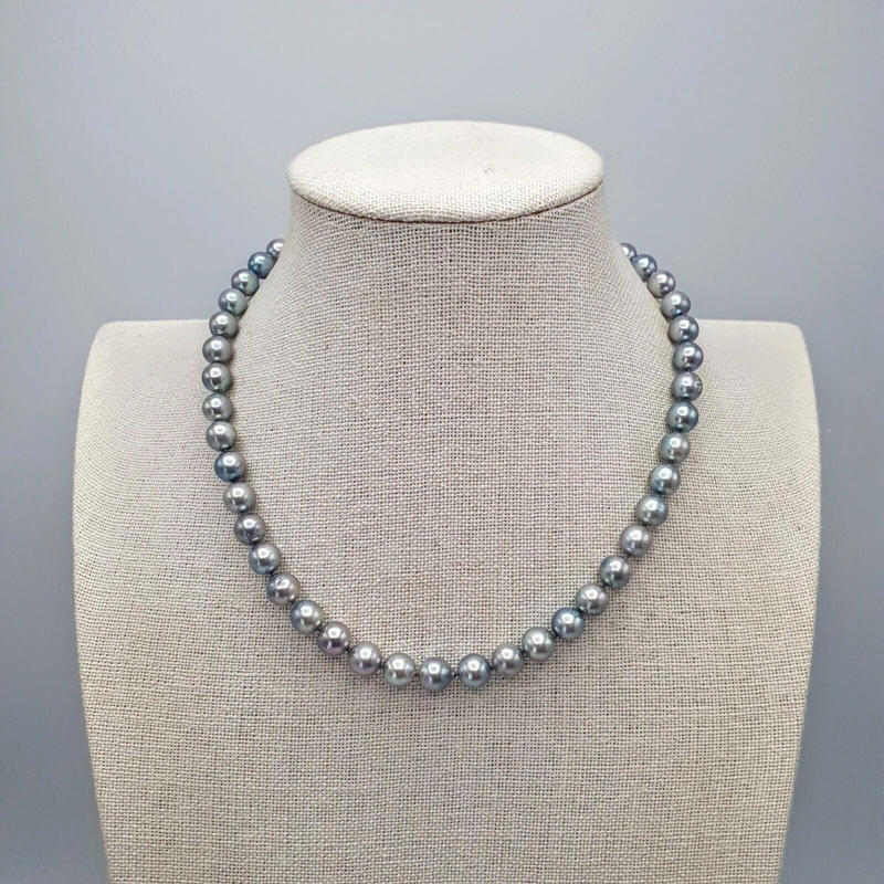 COLLAR DE PERLAS CULTIVADAS AKOYA CON BROCHE ORO 14 K - 1