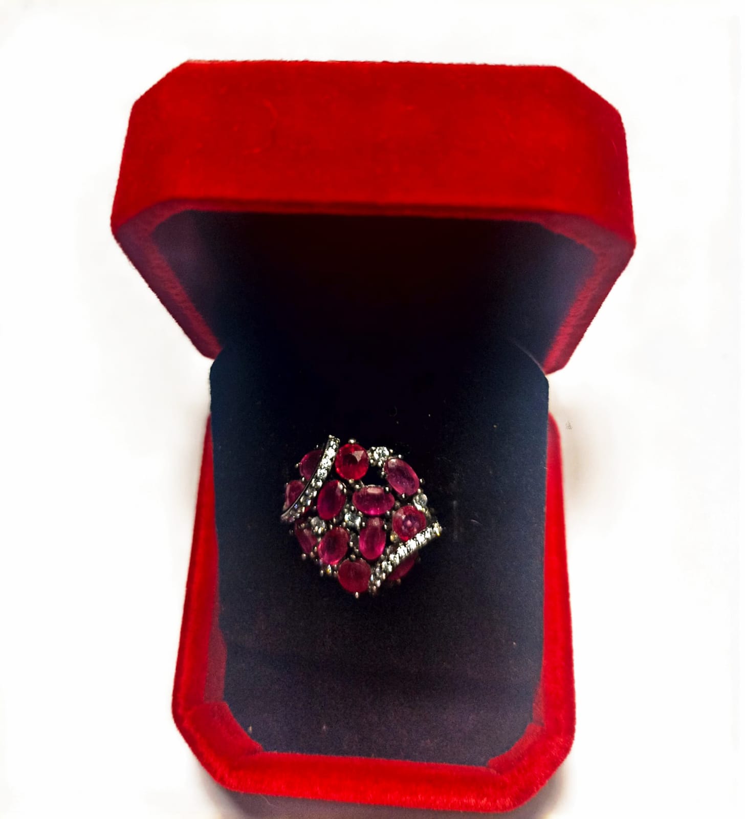 ANILLO DE PLATA CON RUBIES NATURALES NUMERO 15 - 1
