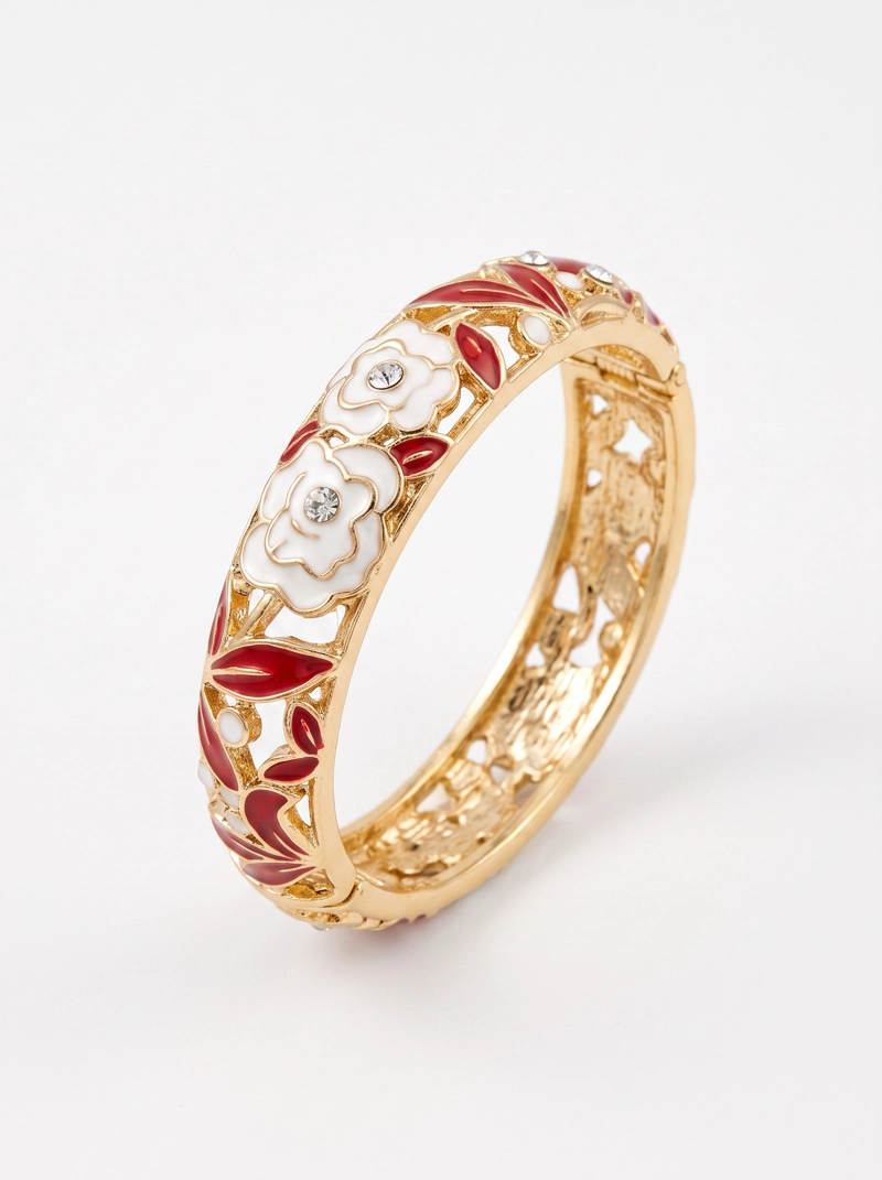 BRAZALETE DE CLOISONNE   18 CM  TALLADO - 1