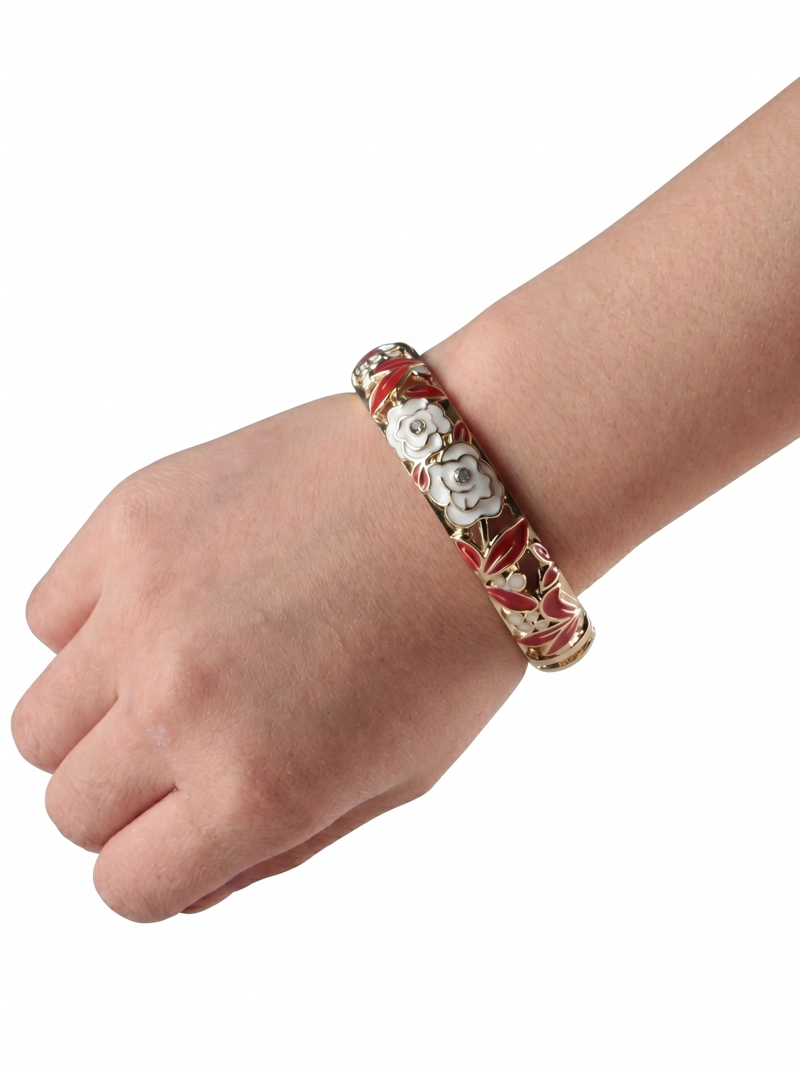 BRAZALETE DE CLOISONNE   18 CM  TALLADO - 2