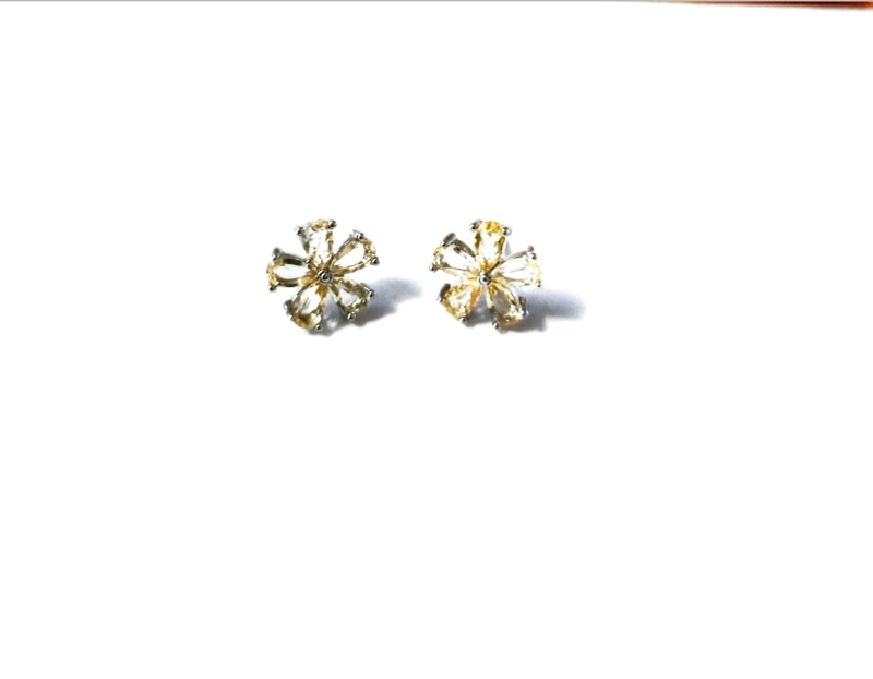 AROS DE PLATA Y CITRINO  PASADOR - 2