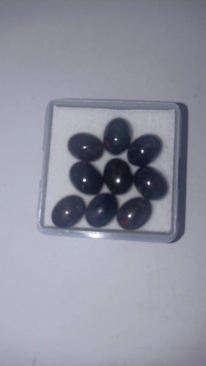 OPALOS  NEGROS NATURALES DE ETIOPIA  7X6 MM - 1